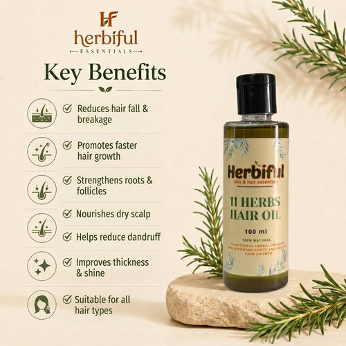 11 Herbs Hair Growth Oil 100ml — Anti Hair Fall & Scalp Nourishing Oil