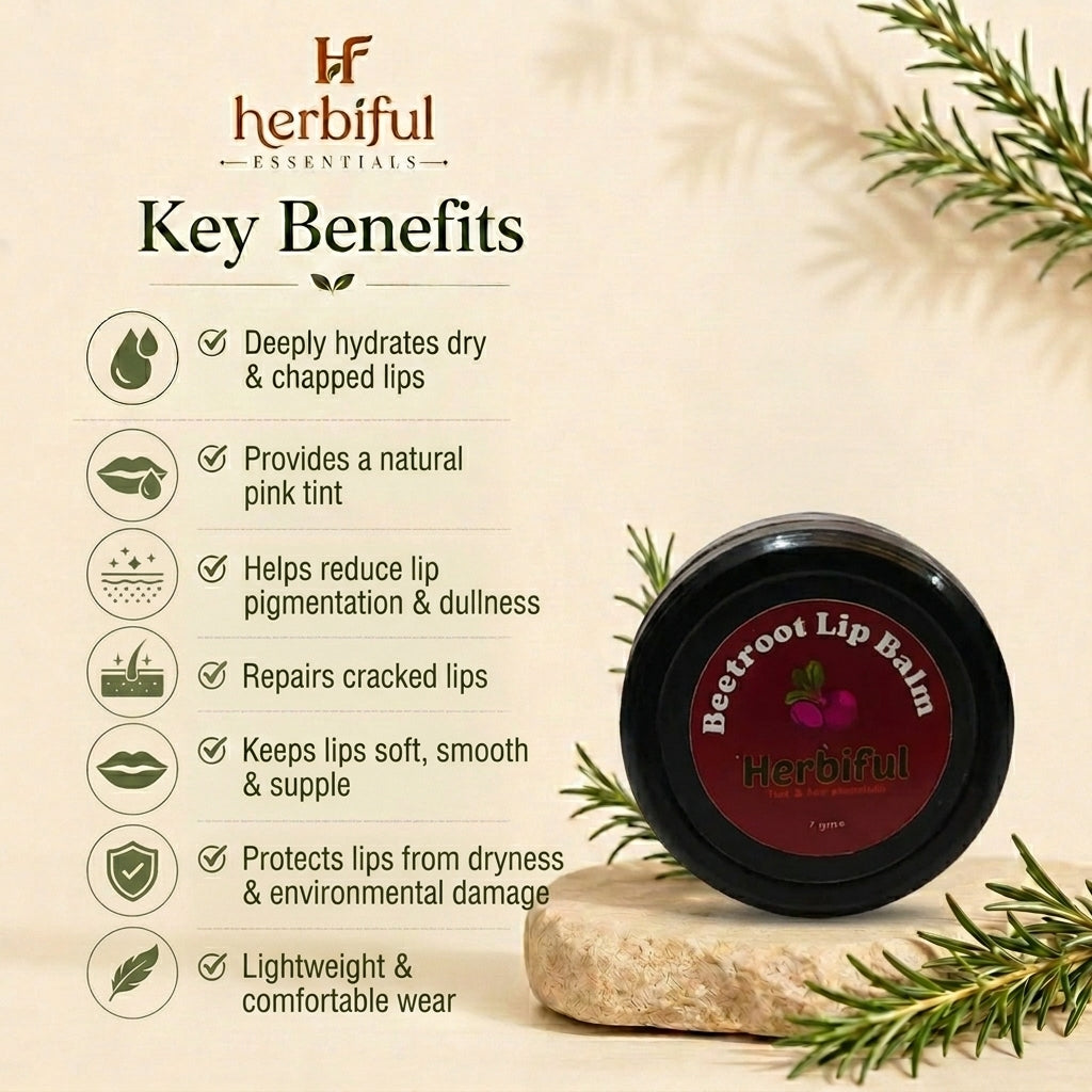 Beetroot Lip Balm 7gm — Natural Lip Tint & Deep Hydration for Soft, Pink Lips