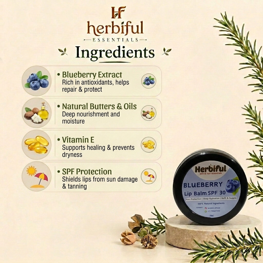 Blueberry Lip Balm SPF 30 8gm — Deep Hydration & Sun Protection for Soft, Healthy Lips