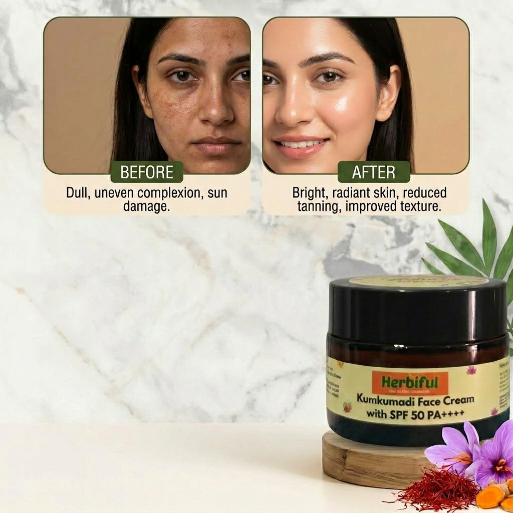 Kumkumadi Face Cream 50gm | SPF 50 PA++++ | Brightening & Sun Protection