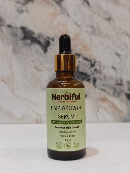 Hair Growth Serum 50ml — Anti Hair Fall & Root Strengthening Serum with Rosemary, Bhringraj & Rice Water