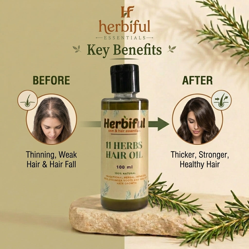 11 Herbs Hair Growth Oil 100ml — Anti Hair Fall & Scalp Nourishing Oil