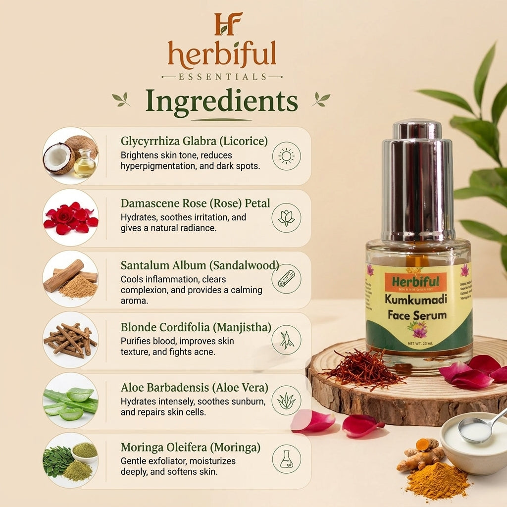 Kumkumadi Face Serum 20ml | Brightening & Glow Boosting Ayurvedic Oil