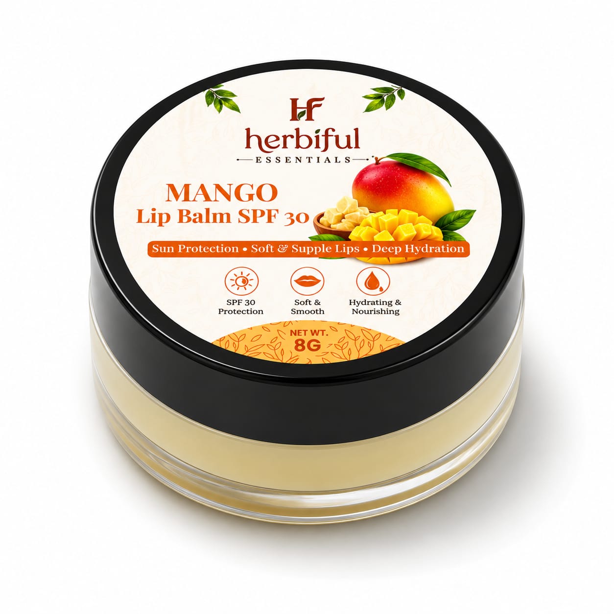 Mango Lip Balm SPF 30 8g | Sun Protection, Deep Hydration & Nourishing Lip Care With Mango Butter, Shea Butter, Cocoa Butter & Vitamin E
