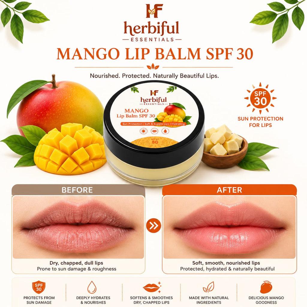 Mango Lip Balm SPF 30 8g | Sun Protection, Deep Hydration & Nourishing Lip Care With Mango Butter, Shea Butter, Cocoa Butter & Vitamin E