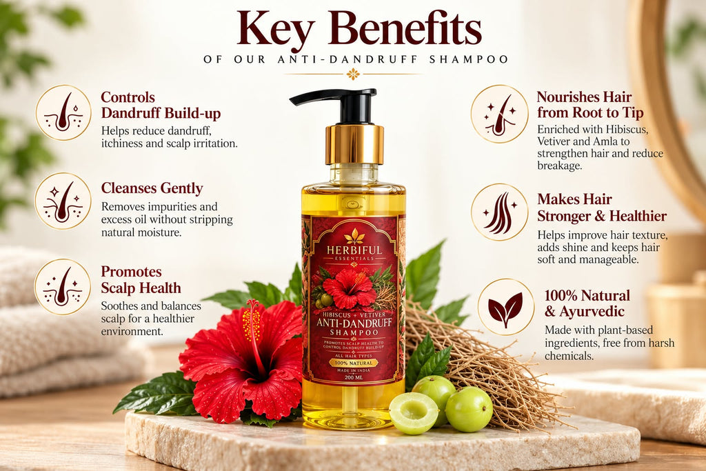 Herbiful Essentials Hibiscus + Vetiver Anti-Dandruff Shampoo | 200 ml