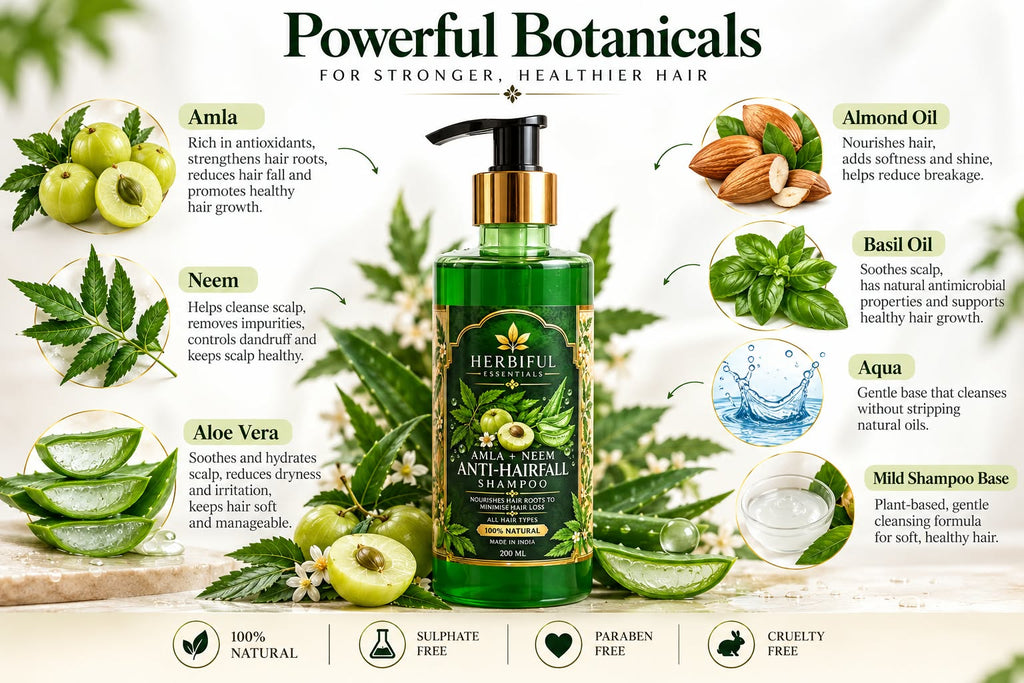 Herbiful Essentials Amla + Neem Anti-Hairfall Shampoo | 200 ml