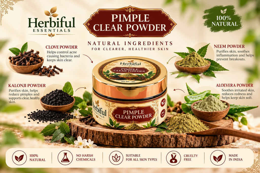 Herbiful Essentials Pimple Clear Powder | Herbal Acne & Blemish Care | 25g