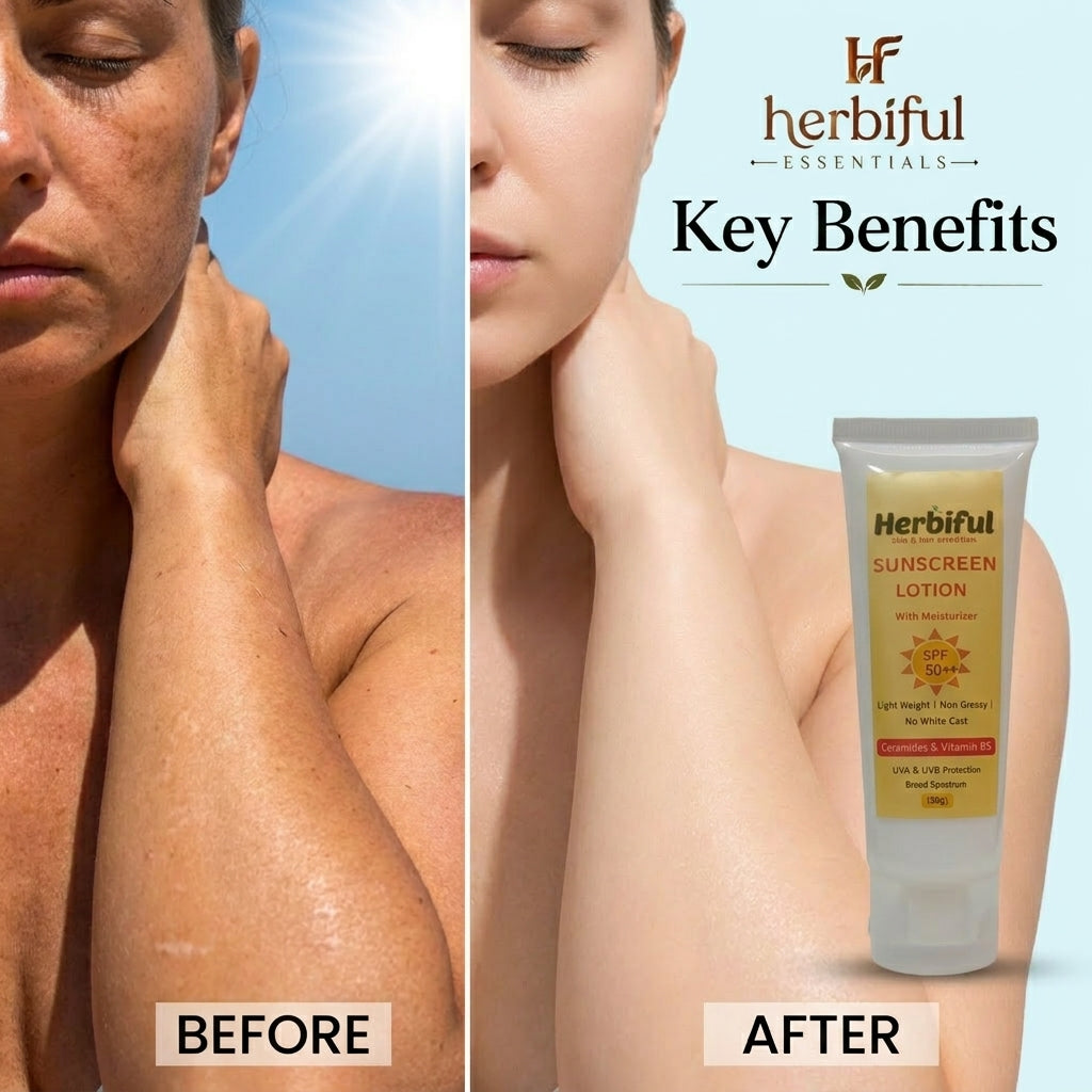Sunscreen Lotion SPF 50+++ 50gm — Broad Spectrum UVA/UVB Protection with Ceramides & Vitamin B5